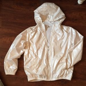Iridescent rain jacket